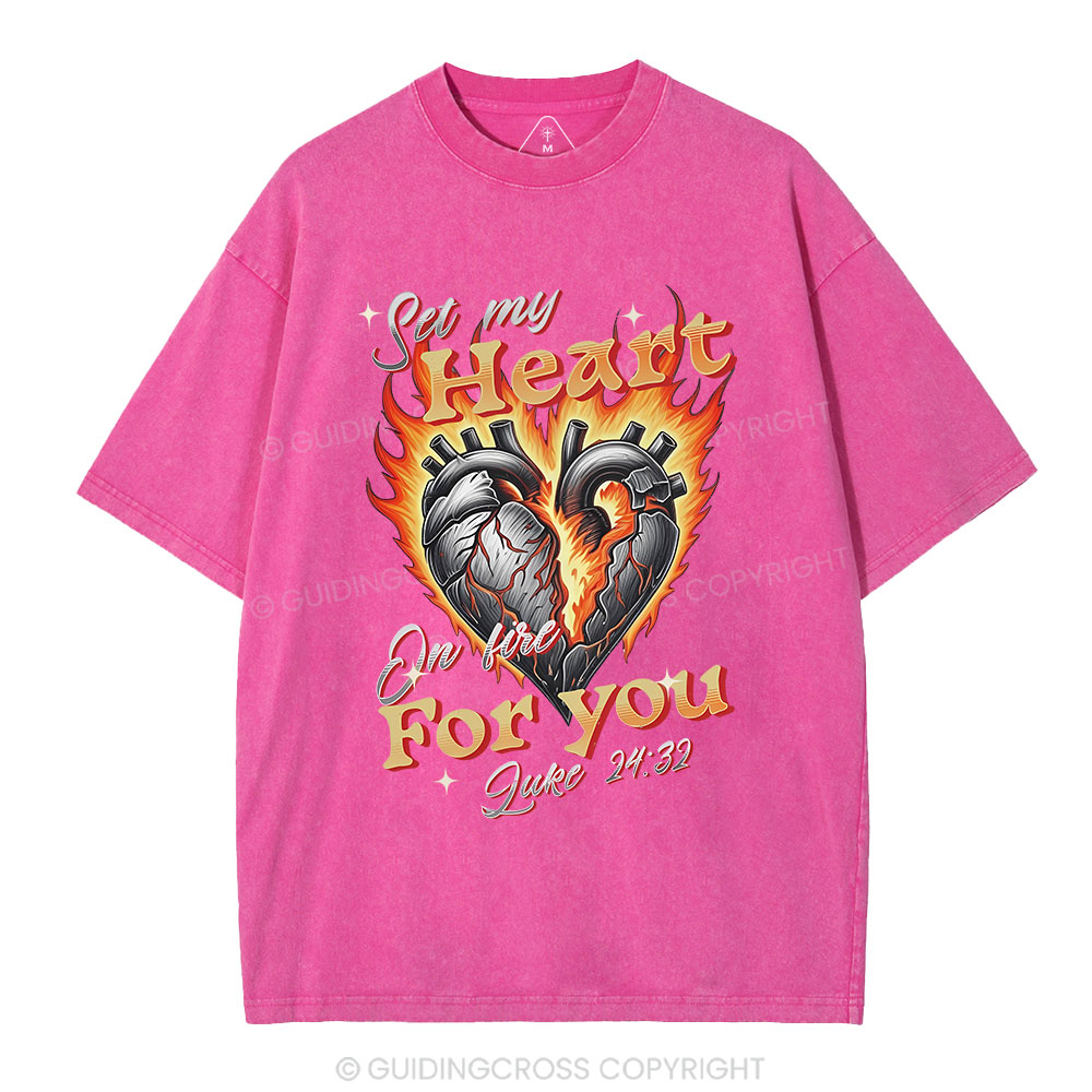 Set My Heart Crhsitian Washed T-Shirt