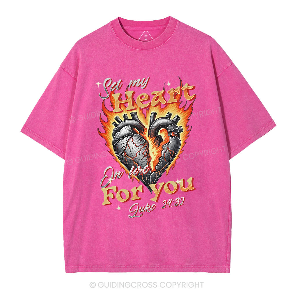 Set My Heart Crhsitian Washed T-Shirt