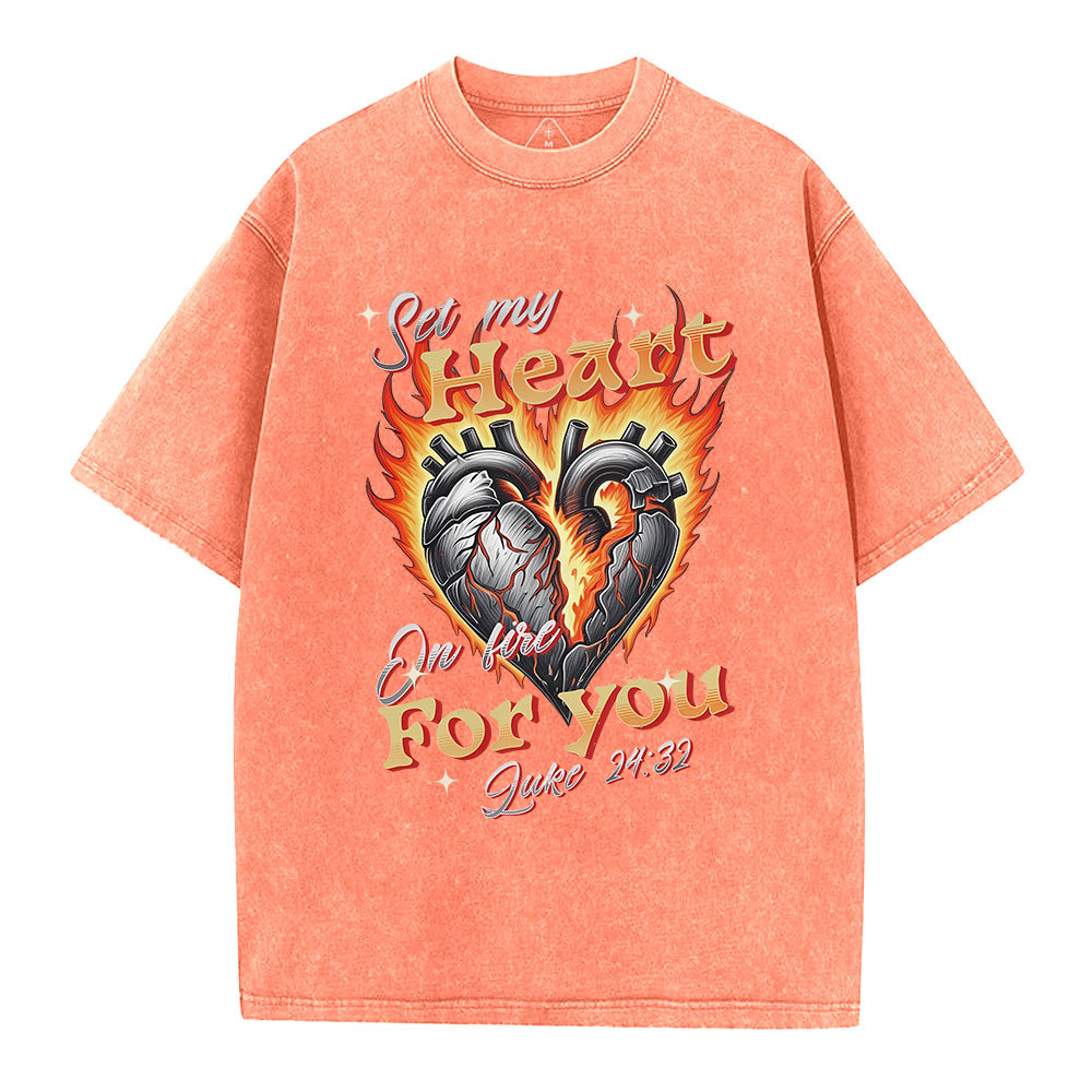Set My Heart Crhsitian Washed T-Shirt