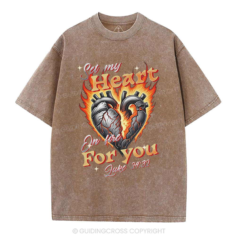 Set My Heart Crhsitian Washed T-Shirt Sale - GuidingCross