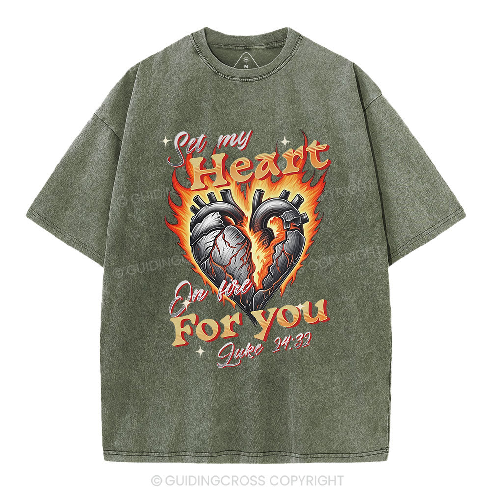 Set My Heart Crhsitian Washed T-Shirt