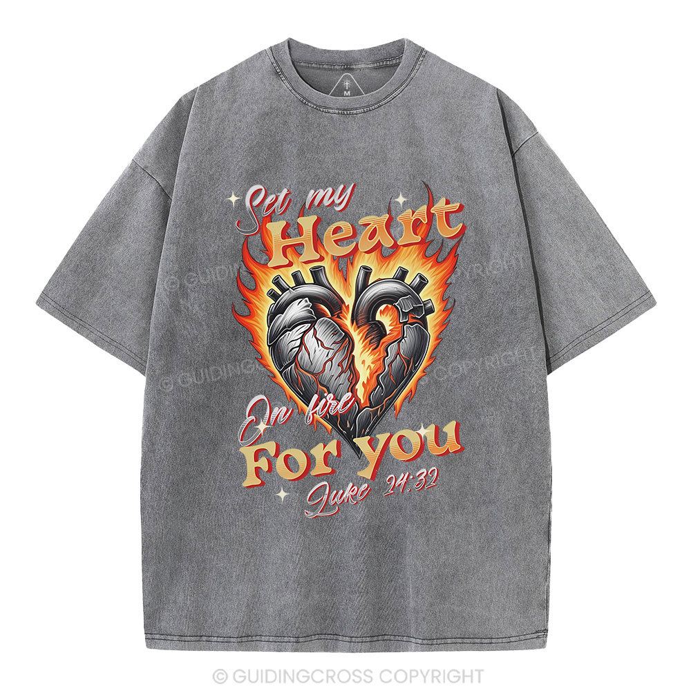 Set My Heart Crhsitian Washed T-Shirt