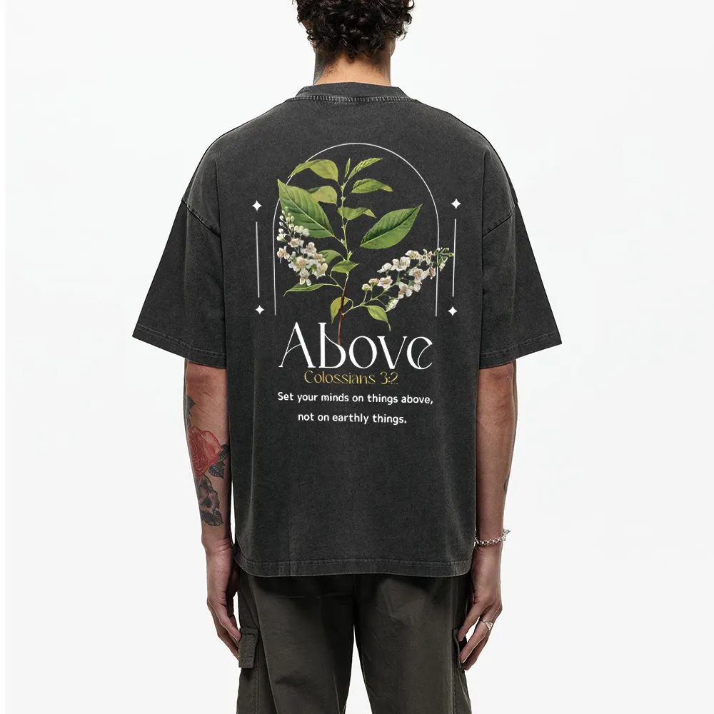 Set Your Mind On Things Above Christian Washed T-Shirt