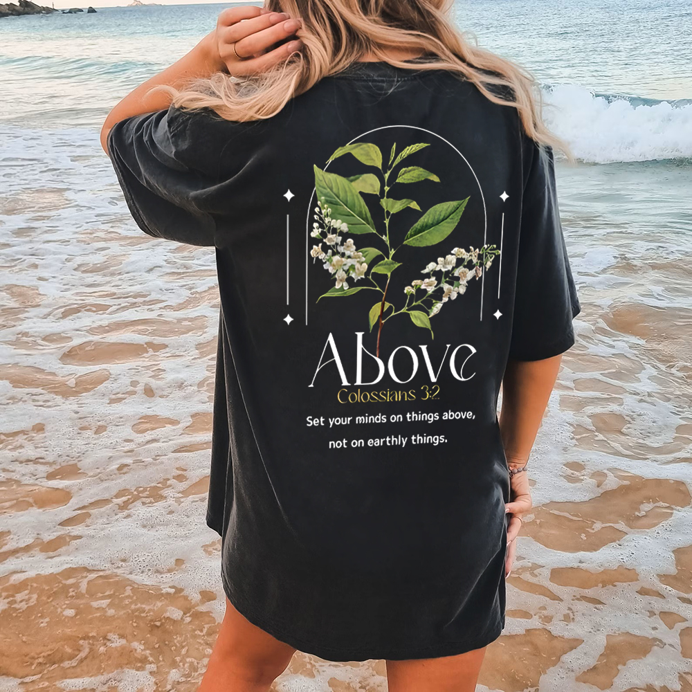 Set Your Mind On Things Above Christian Washed T-Shirt