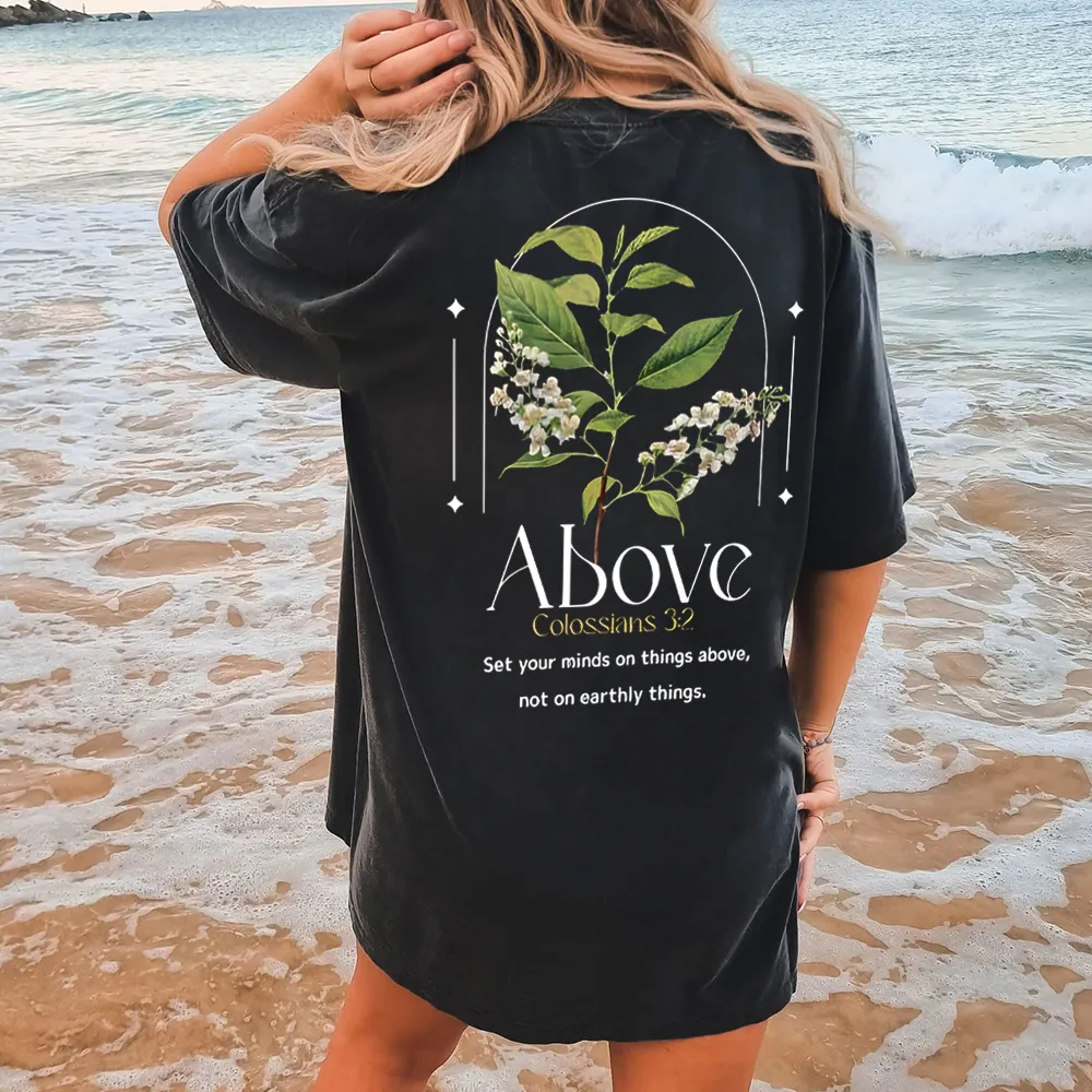 Set Your Mind On Things Above Christian Washed T-Shirt