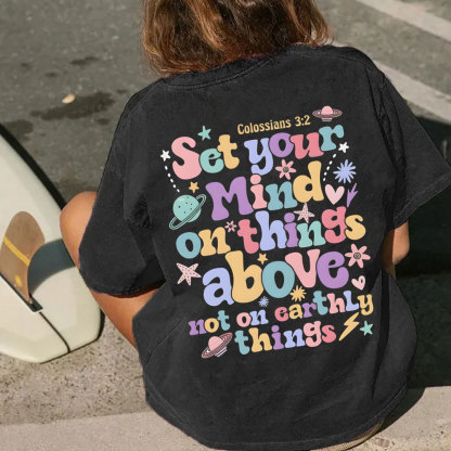 Set Your Mind On Things Christian Washed T-Shirt