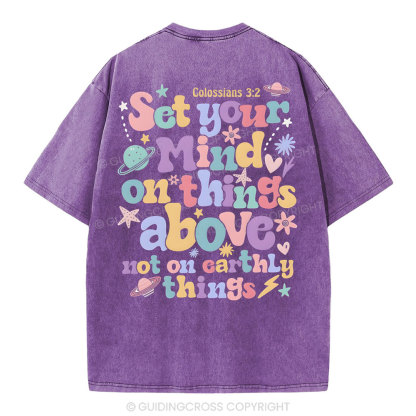 Set Your Mind On Things Christian Washed T-Shirt