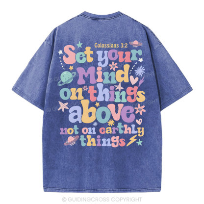 Set Your Mind On Things Christian Washed T-Shirt