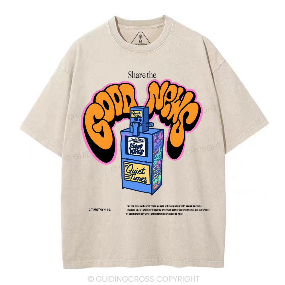 Share The Good News Chirstian Washed T-Shirt