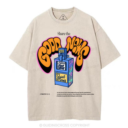 Share The Good News Chirstian Washed T-Shirt
