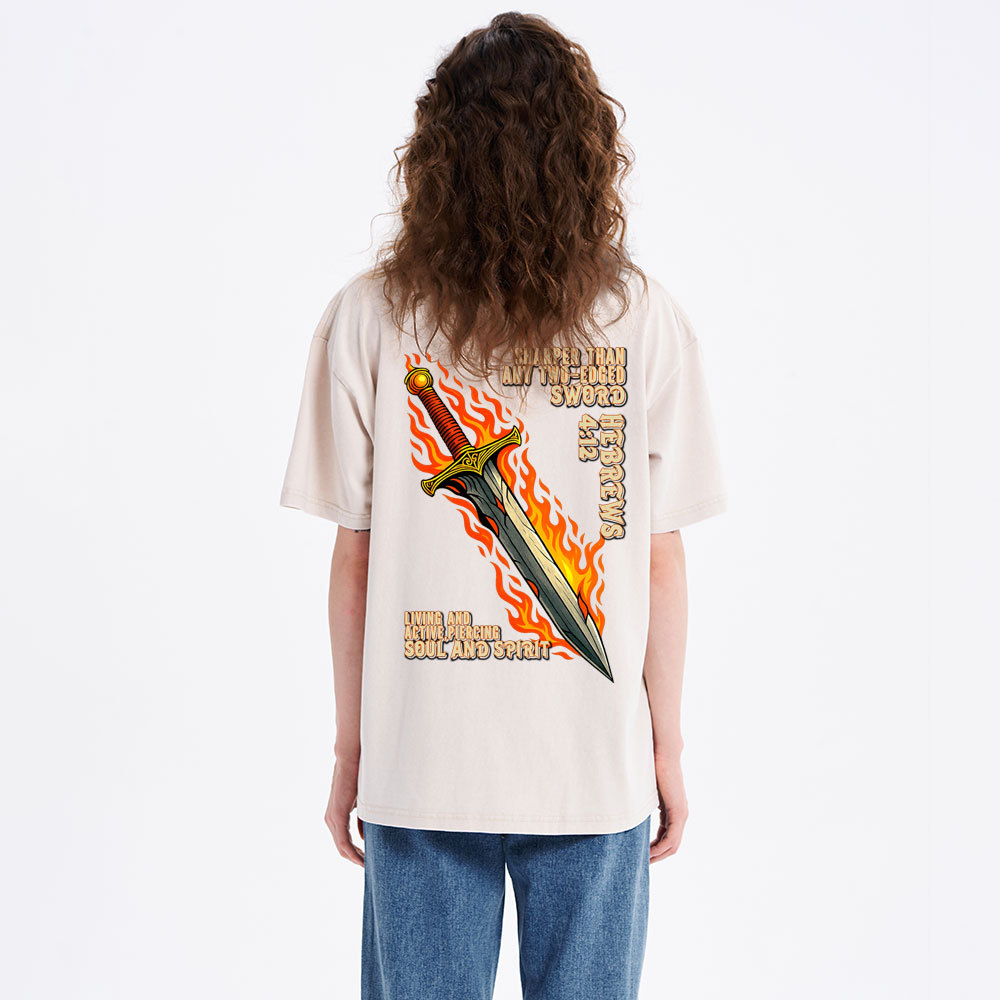 Sharper Than Any Two-Edged Sword Christian Waashed T-Shirt