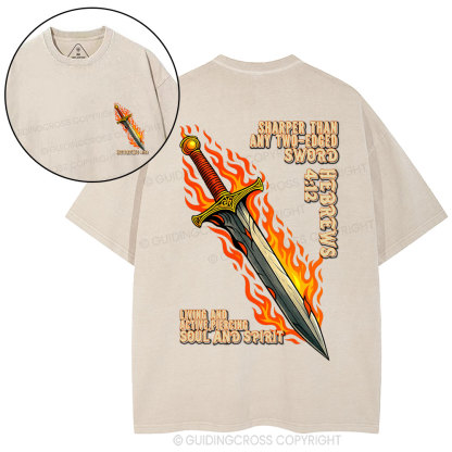Sharper Than Any Two-Edged Sword Christian Waashed T-Shirt