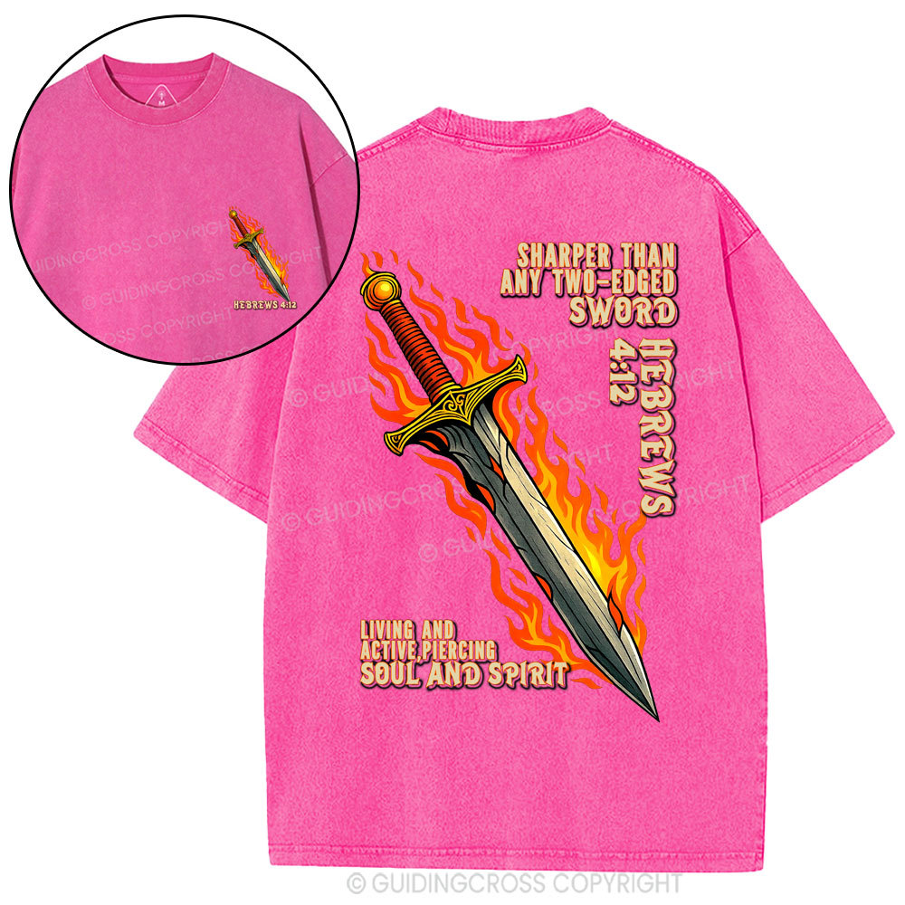 Sharper Than Any Two-Edged Sword Christian Waashed T-Shirt