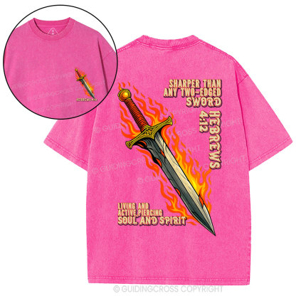 Sharper Than Any Two-Edged Sword Christian Waashed T-Shirt