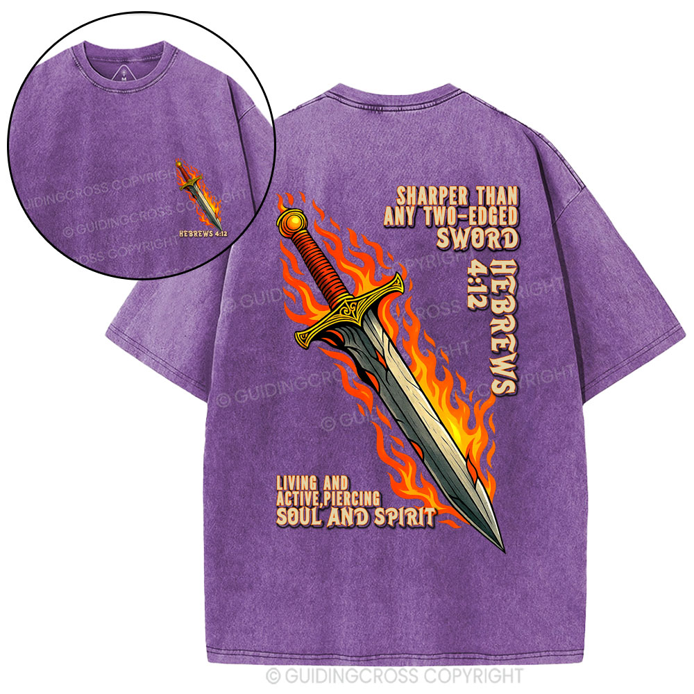 Sharper Than Any Two-Edged Sword Christian Waashed T-Shirt