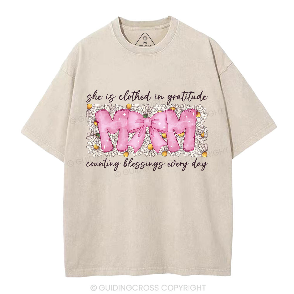 She Is Clothed In Grateful Christian Washed T-Shirt
