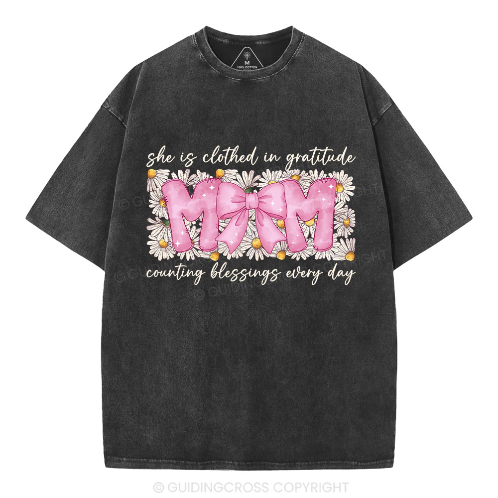 She Is Clothed In Grateful Christian Washed T-Shirt