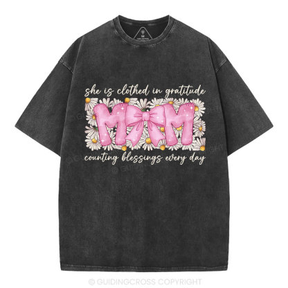 She Is Clothed In Grateful Christian Washed T-Shirt