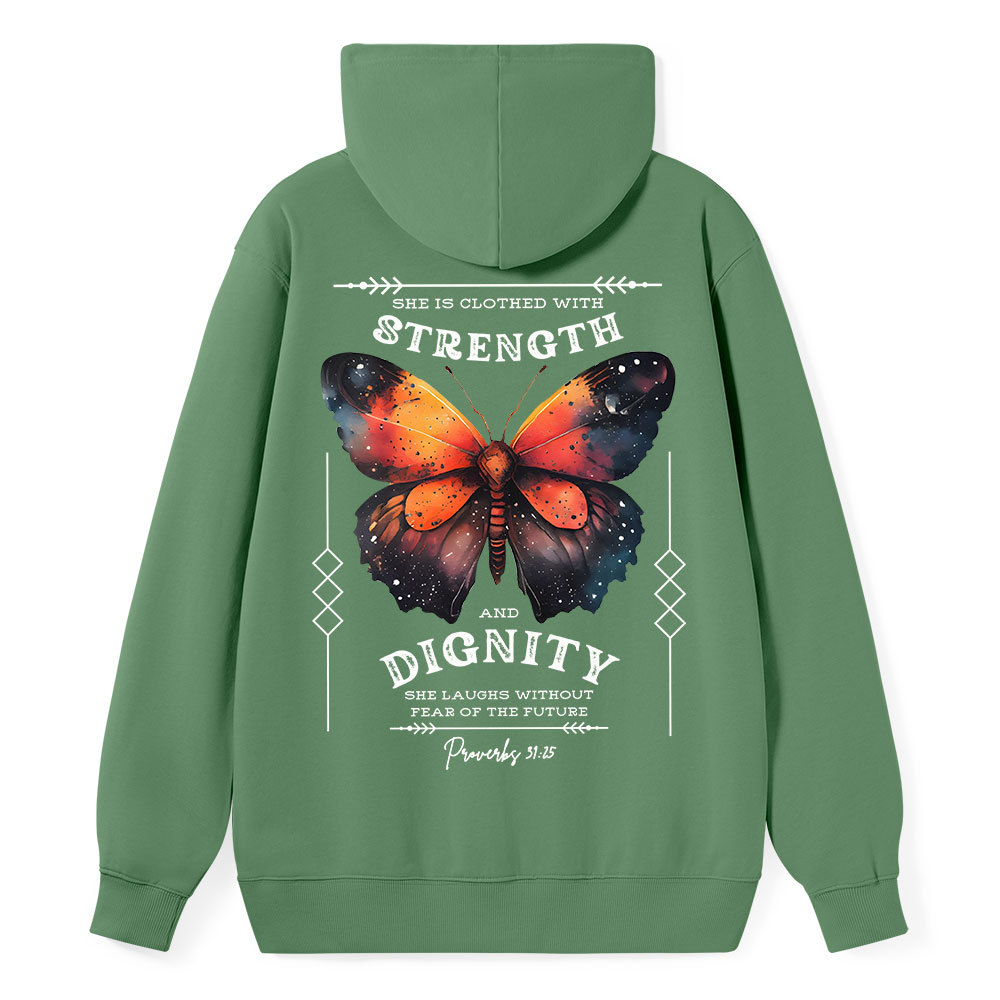 She Is Clothed With Strength Classic Christian Hoodie