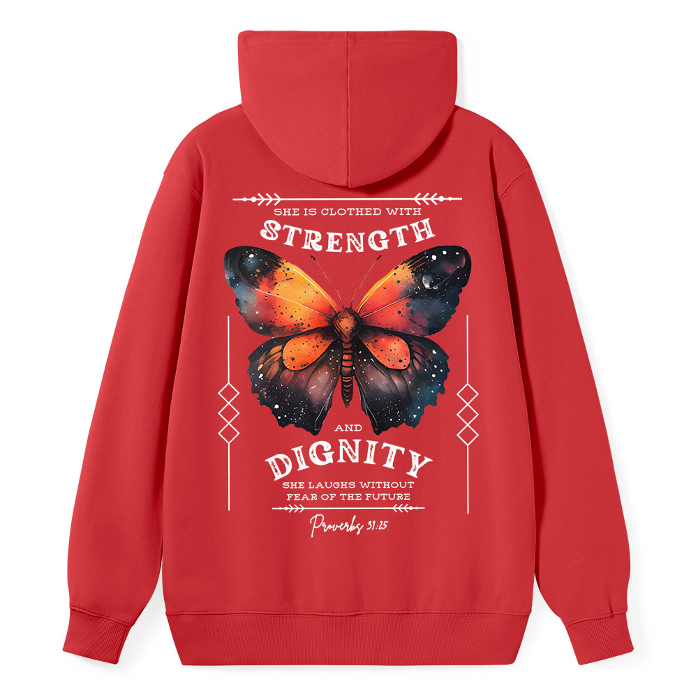 She Is Clothed With Strength Classic Christian Hoodie