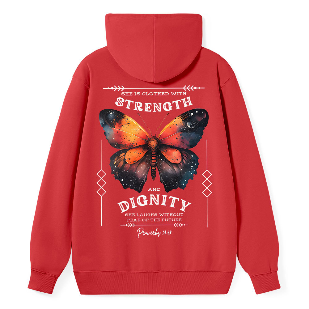 She Is Clothed With Strength Classic Christian Hoodie