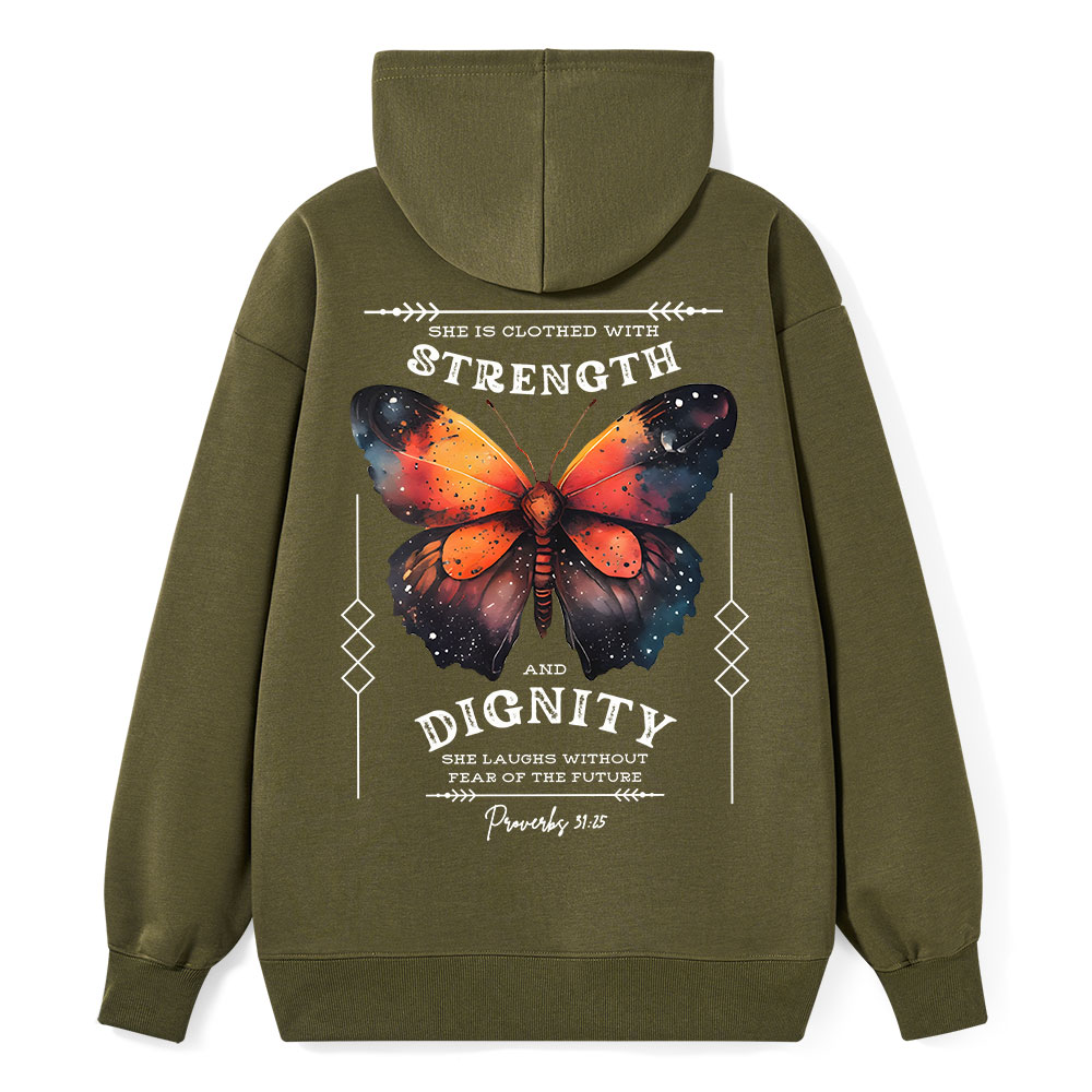 She Is Clothed With Strength Classic Christian Hoodie