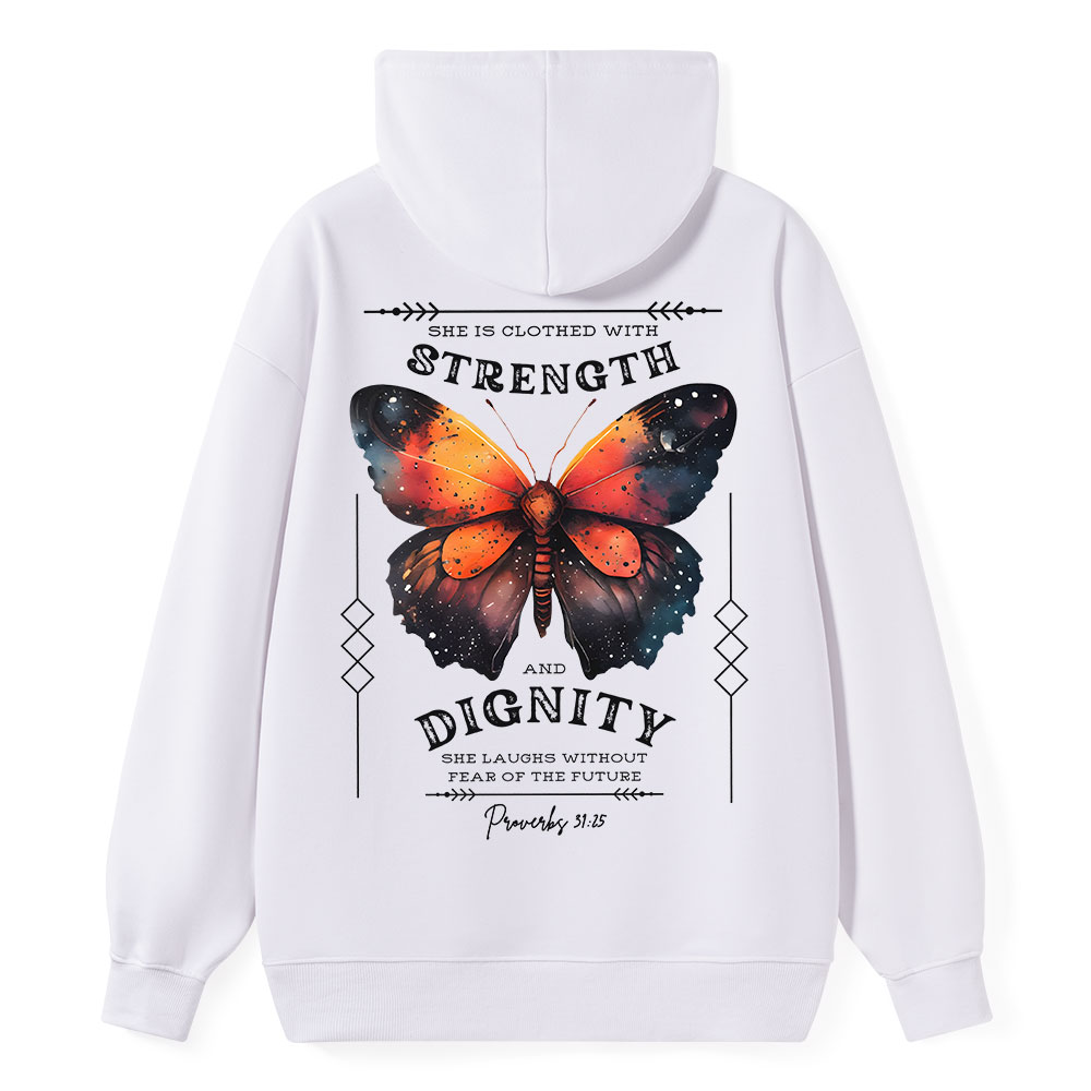 She Is Clothed With Strength Classic Christian Hoodie