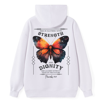 She Is Clothed With Strength Classic Christian Hoodie