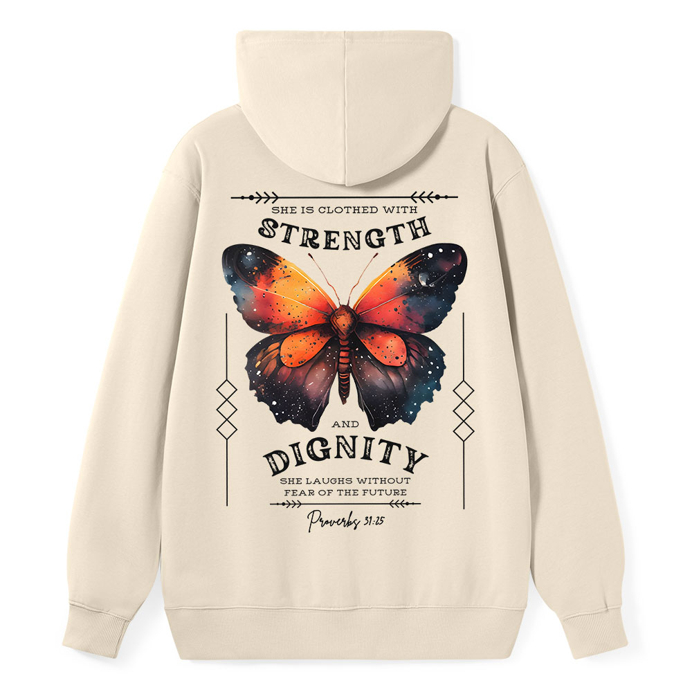 She Is Clothed With Strength Classic Christian Hoodie