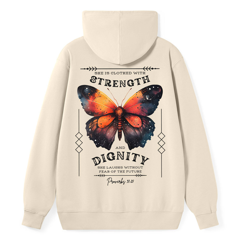 She Is Clothed With Strength Classic Christian Hoodie