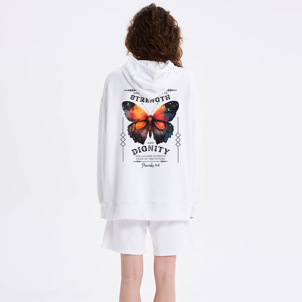 She Is Clothed With Strength Classic Christian Hoodie