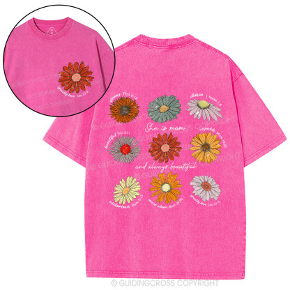 She Is Mom And  Always Beautiful  Christian Washed T-Shirt
