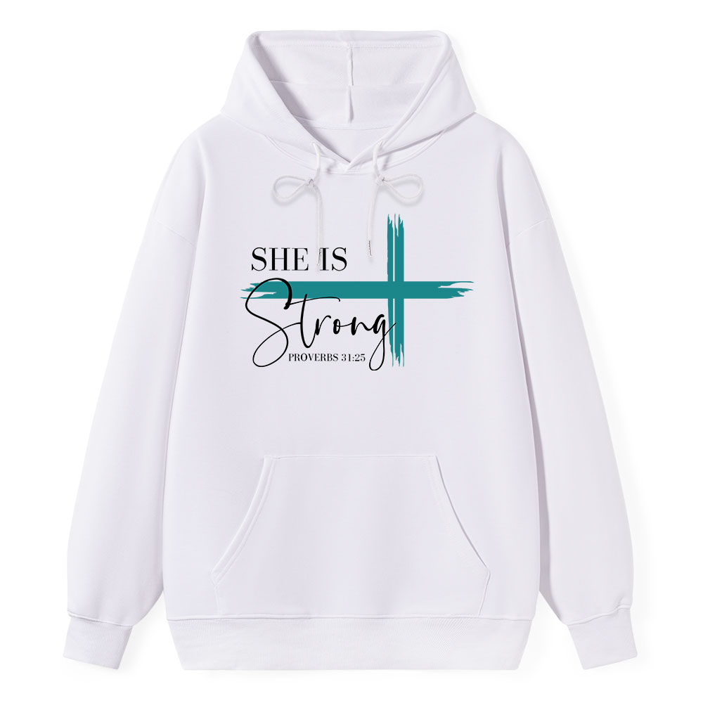 She Is Strong Cross Hoodie