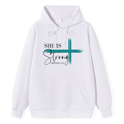 She Is Strong Cross Hoodie