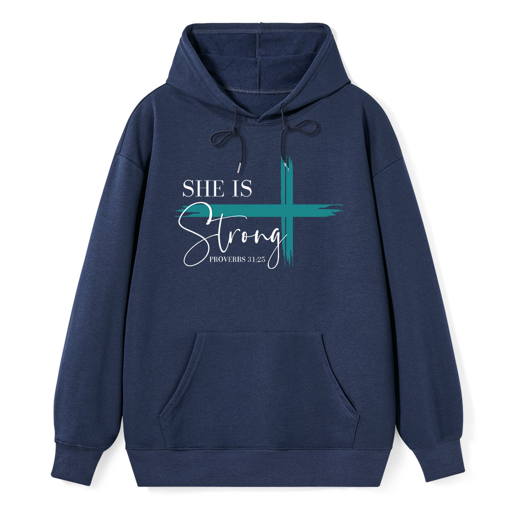 She Is Strong Cross Hoodie