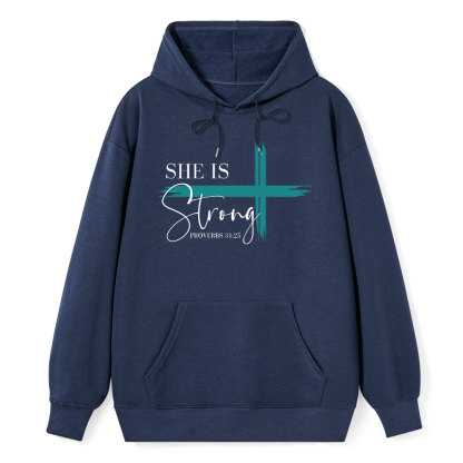 She Is Strong Cross Hoodie