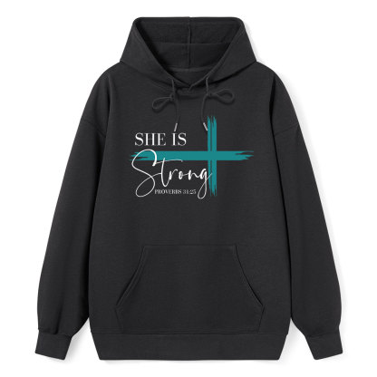 She Is Strong Cross Hoodie