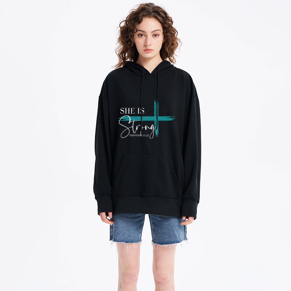 She Is Strong Cross Hoodie