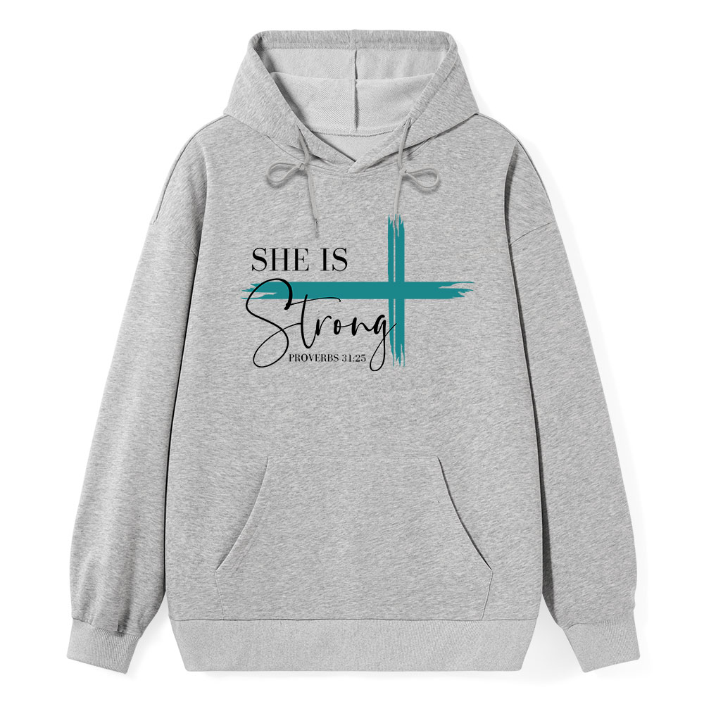 She Is Strong Cross Hoodie Sale - GuidingCross