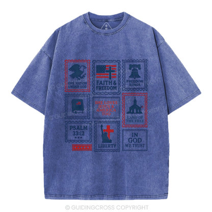She Loves Jesus &America Too Christian Washed T-Shirt