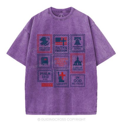 She Loves Jesus &America Too Christian Washed T-Shirt