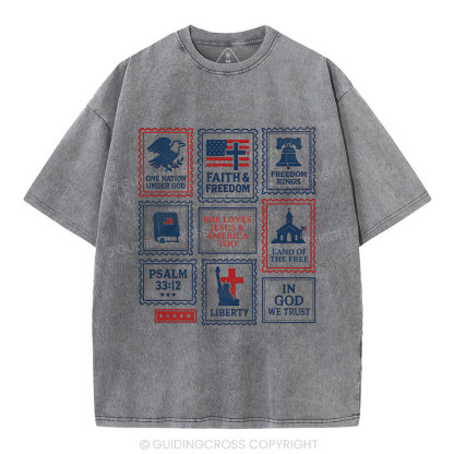 She Loves Jesus &America Too Christian Washed T-Shirt
