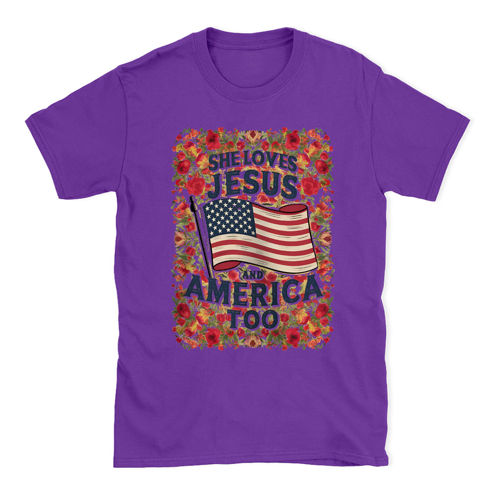 She Loves Jesus And America Too Chrsitian T-Shirt