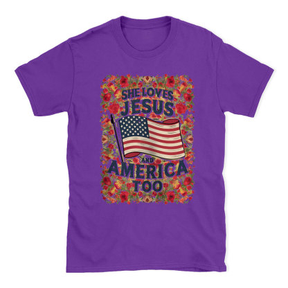 She Loves Jesus And America Too Chrsitian T-Shirt