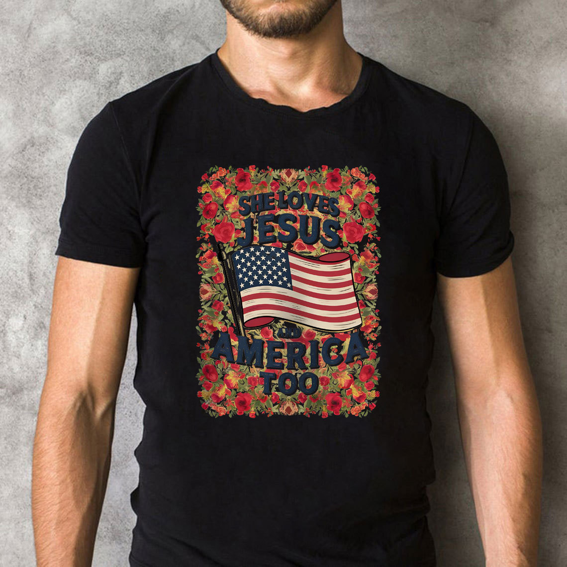 She Loves Jesus And America Too Chrsitian T-Shirt