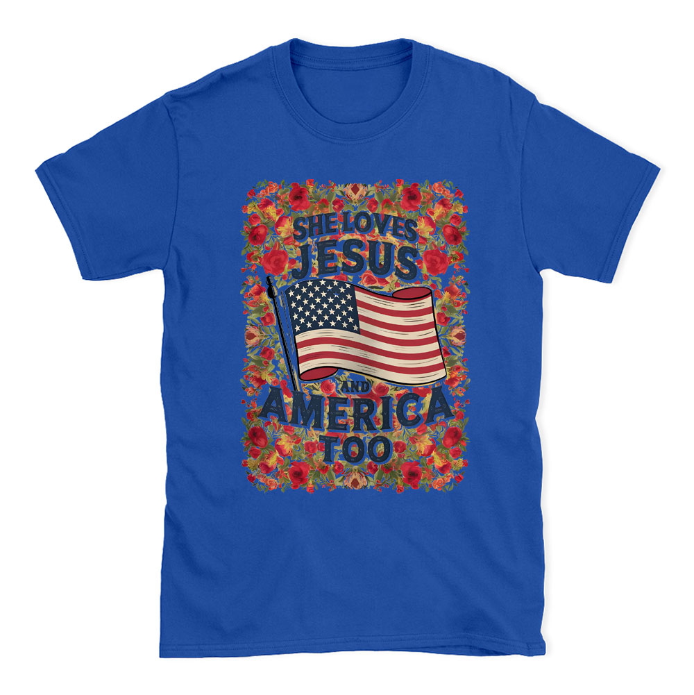 She Loves Jesus And America Too Chrsitian T-Shirt