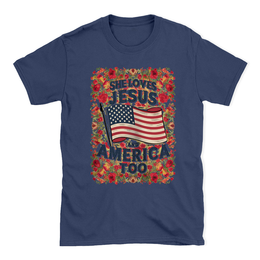 She Loves Jesus And America Too Chrsitian T-Shirt