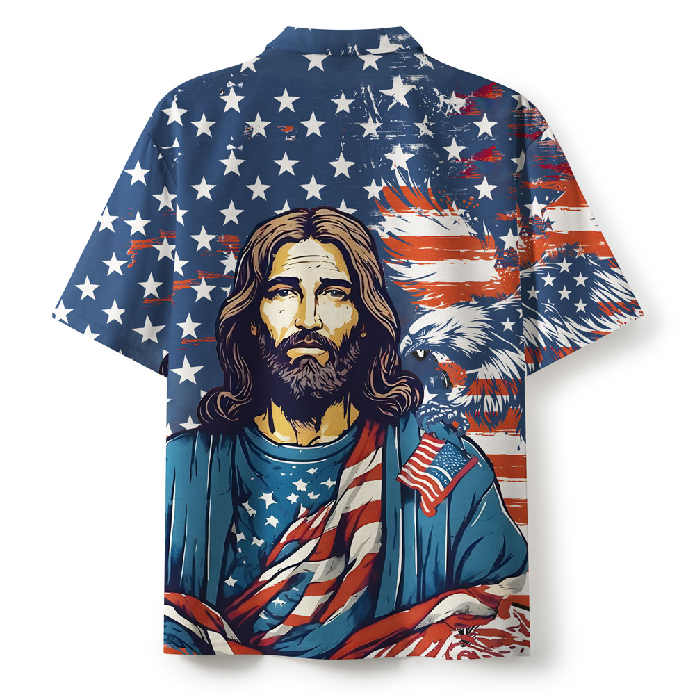 She Loves Jesus And American Too Mountian Christian Hawaiian Shirt 