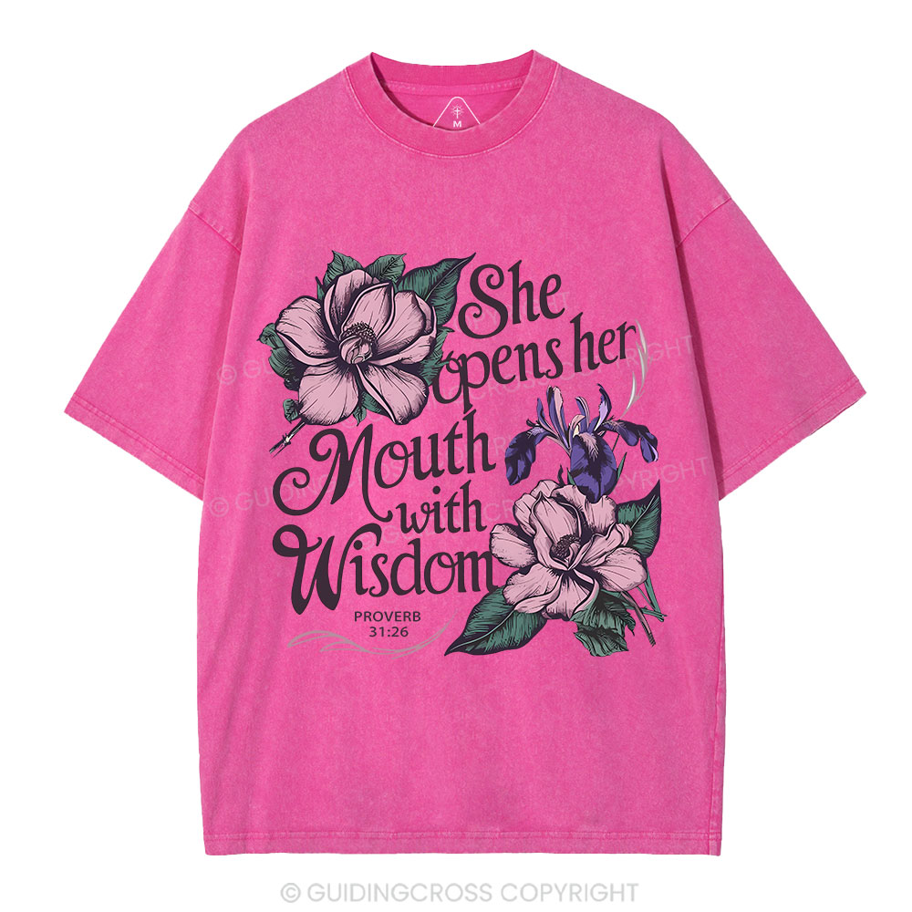 She Opens Her Mouth With Wisdom Washed T-Shirt