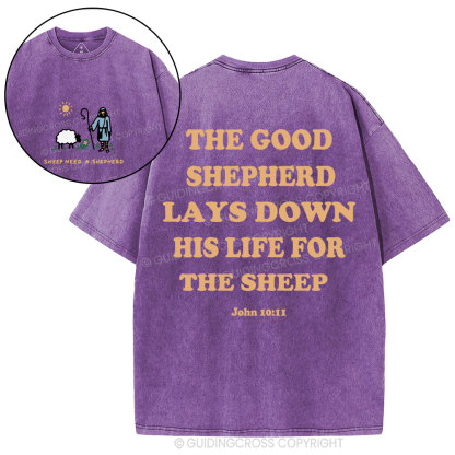 Sheep Need A Shephero Christian Washed T-Shirt